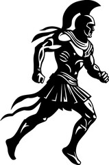 Swiftness Sentinel Warrior Vector Icon Sprinting Spartan Gladiator Warrior Emblem