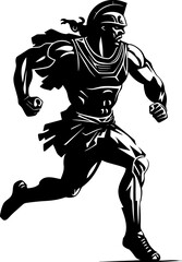 Swift Legionnaire Running Warrior Icon Fleet footed Fighter Gladiator Vector Logo