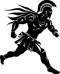 Rapid Gladiator Run Warrior Emblem Icon Swift Strider Running Gladiator Symbol