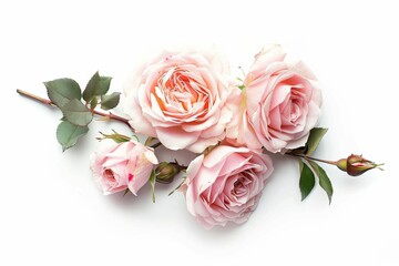 pink rose flowers in a floral arrangement isolated on white background flower photography studio shot - obrazy, fototapety, plakaty