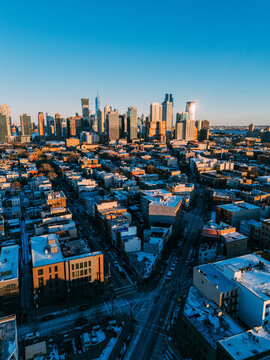 Manhattan Skyline from Jersey in Winter
