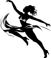 Radiant Rhythm Dancer Icon Design Transcendent Tempo Soul of Dance Logo