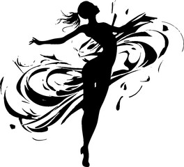 Obraz na płótnie Canvas Celestial Spirals Vector Symbol Blissful Ballet Dance Emblem