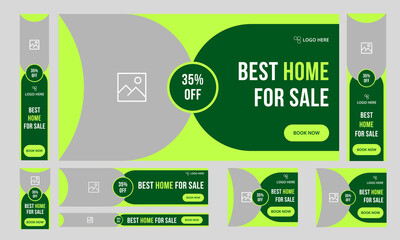 Popular home sale web set banner design for social media post, home offer sale banner design, fully editable vector eps 10 file format