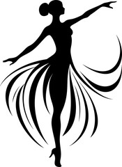 Graceful Glide Vector Dancer Icon Transcendent Tempo Dance Soul Logo