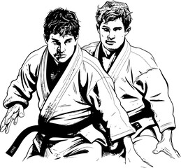 Mirror Mastery Martial Artist Icon Symbol Unity Unleashed Vector Design Emblem