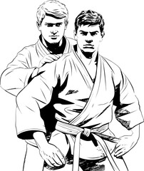 Yin Yang Yell Vector Icon Emblem Dual Dominance Martial Artist Symbol Design