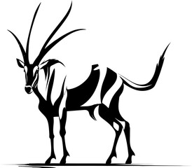 Desert Dynasty Oryx Emblem Icon Noble Nomad Majestic Oryx Logo