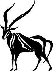 Elegant Expedition Vector Oryx Icon Sandy Sovereign Oryx Logo Symbol