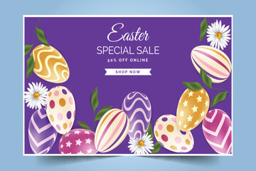 realistic easter sale banner design vector illustration