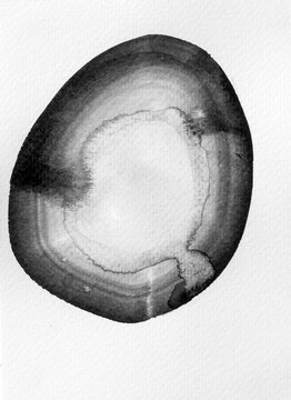 Black circle watercolor