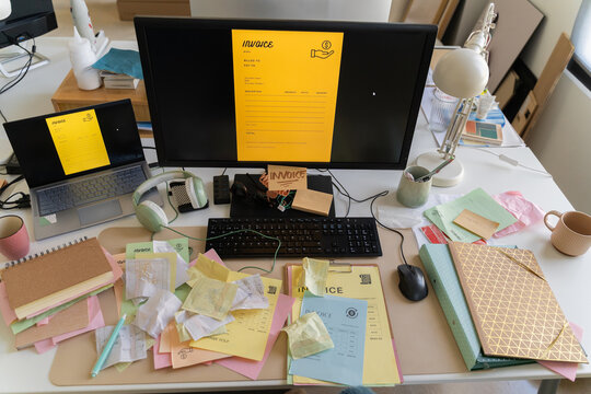 Business receipt at office