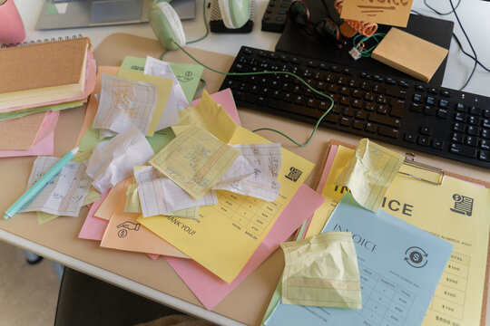 Business receipt at office