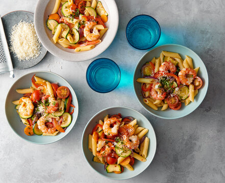 Shrimp pasta primavera 