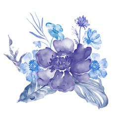 Fototapeta na wymiar Flower bouquet png sticker, aesthetic watercolor design, transparent background