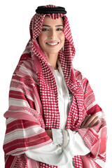 Fototapeta premium 30s arab woman in transparent background