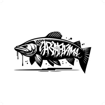 recommend clip art: Barracuda fish silhouette, animal graffiti tag, hip hop, street art typography illustration.