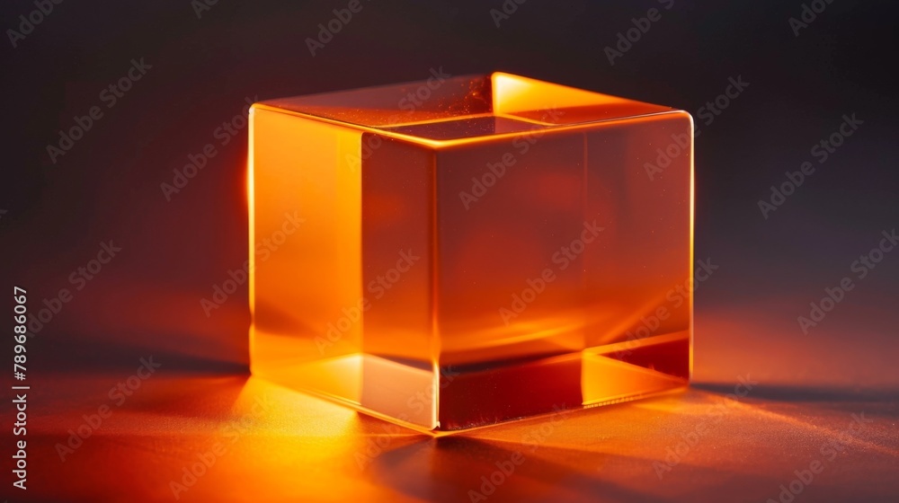 Poster a close up of a small square object with some light shining on it, ai