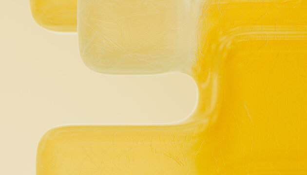 Yellow ice cubes abstract figure