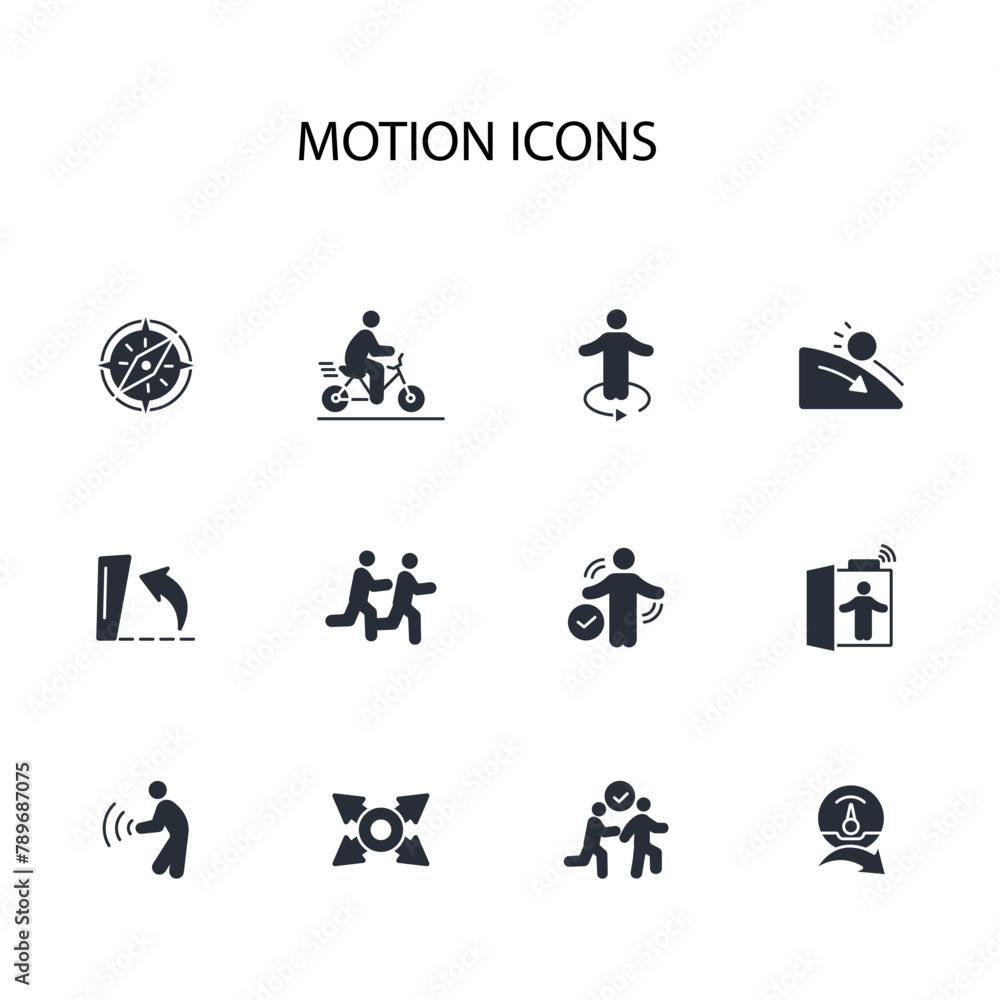 Poster motion icon set.vector.editable stroke.linear style sign for use web design,logo.symbol illustration