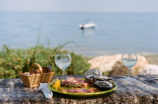 Lovely food with sea views