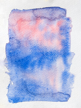 Pink, blue and purple watercolor ombre