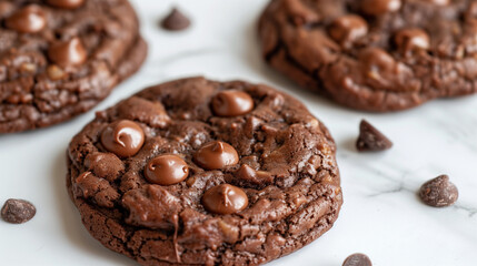 fresh baked triple chocolate cookies