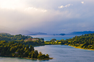 most famous viewpoint of bariloche on the small circuit with the famous llao llao hotel, route 40 patagonia argentina