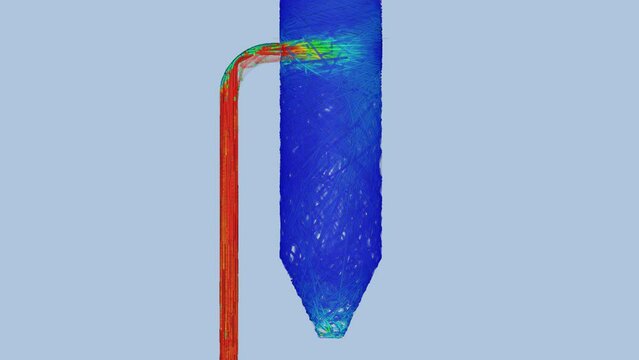 CFD simulation Computational fluid dynamics - silo airflow simulation