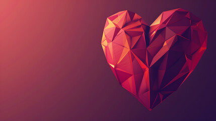 Polygonal heart image. geometric style