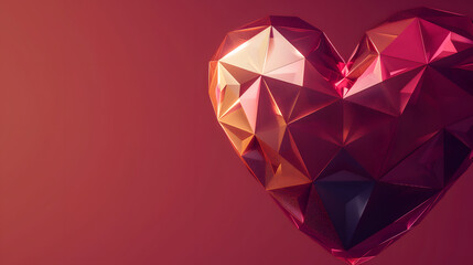 Polygonal heart image. geometric style