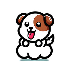 Fototapeta premium illustration design logo a dog funny cartoon