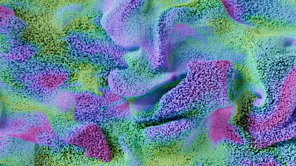 Abstract 3D render of flowing particles