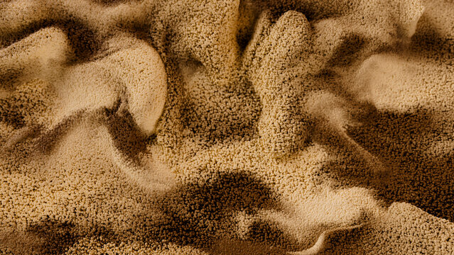 Abstract 3D render of flowing sand particles