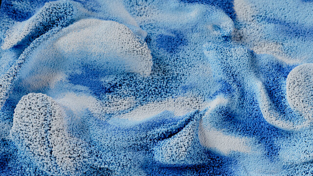 Abstract 3D render of flowing water waves particles