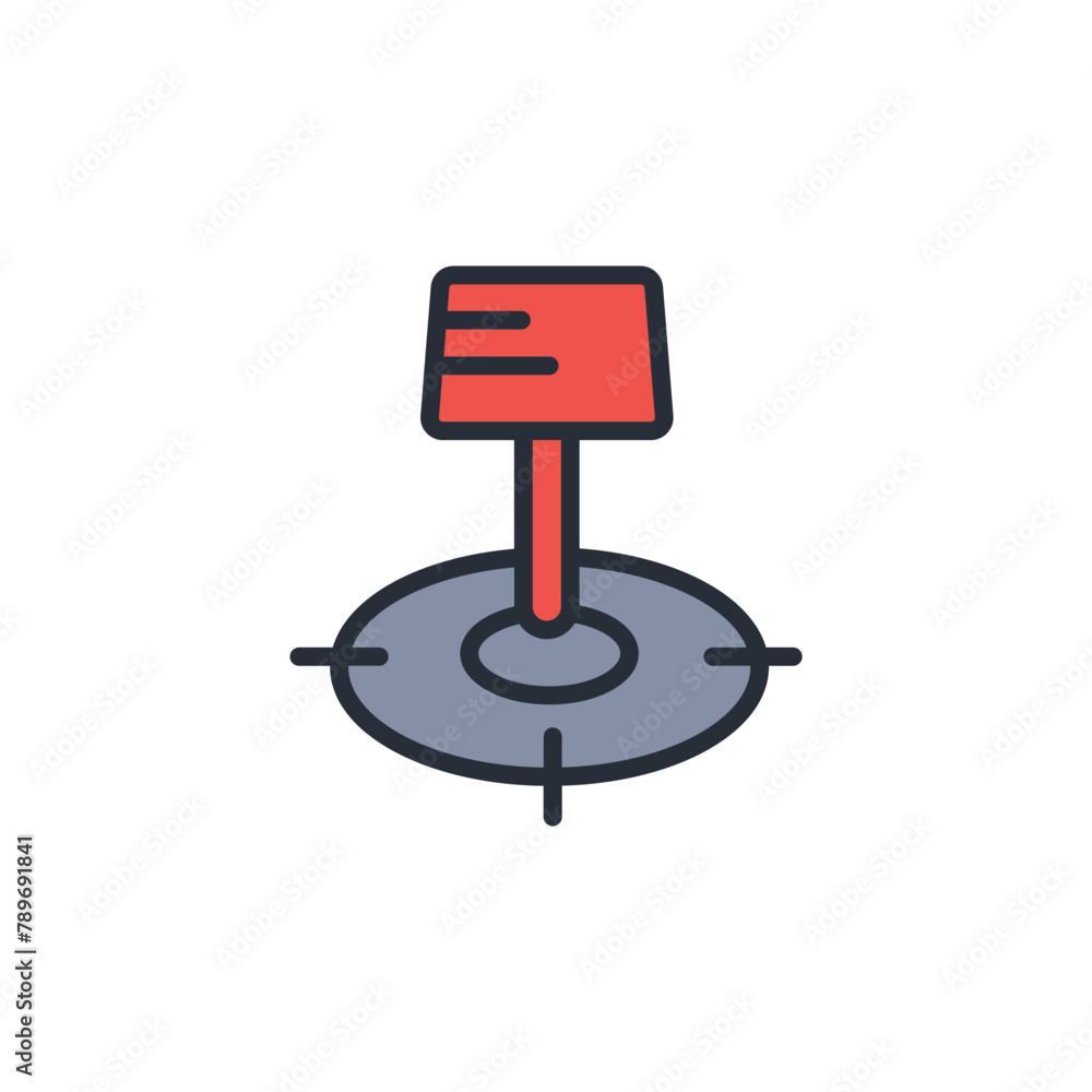 Poster position icon. vector.editable stroke.linear style sign for use web design,logo.symbol illustration.