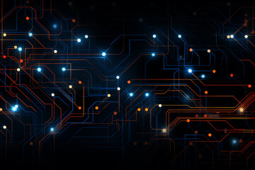 Obraz premium Abstract technology circuit digital line electronic network data innovation concept background.