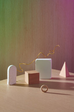 Minimal empty display product presentation scene.