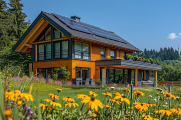 Fototapeta na wymiar Sustainable green housing.