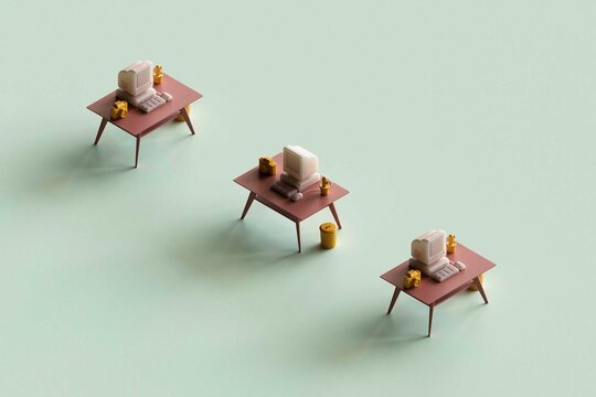 riplet Workstations in Pastel Tones