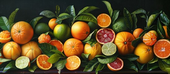 Citrus Fruits Painting - obrazy, fototapety, plakaty
