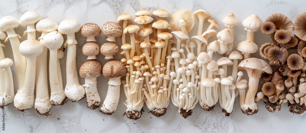 Poster diverse array of mushrooms