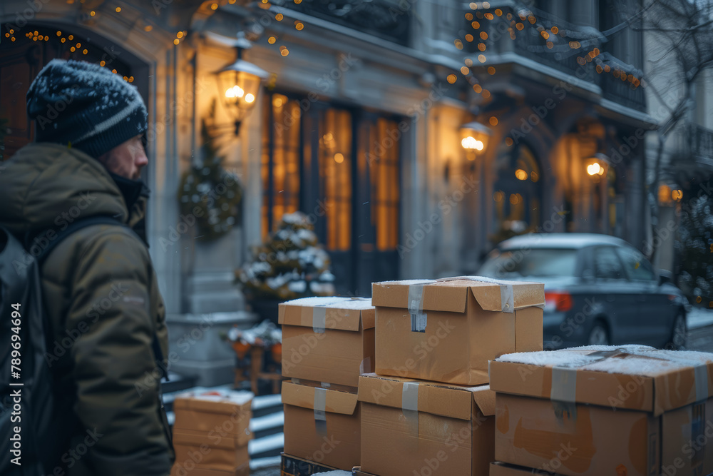 Poster a subscription service delivering curated products to customers' doorsteps on a recurring basis, off