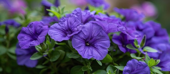 Blooming Purple Flowers in Garden