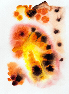 Brown abstract watercolor art