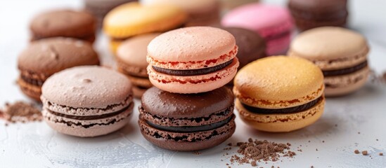 Obraz premium Colorful Macaroons Displayed on Table