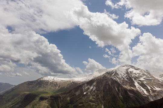 mountains in snow
