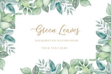 beautiful green leaves background watercolor