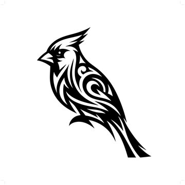recommend clip art: Cardinal bird in modern tribal tattoo, abstract line art of animals, minimalist contour. Vector