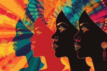 Black Women Celebrating Juneteeth on June 19th